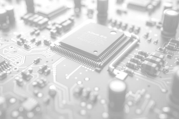 PCB with electronic components in black and white