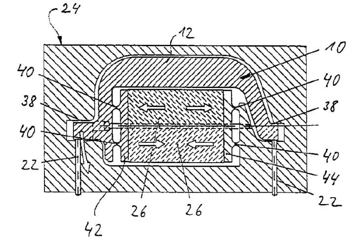 Geschichte der Piezotechnologie: Zeichnung eine Doppelstapel-Pieze aus der Patentanmeldung De 42 20 177 A1