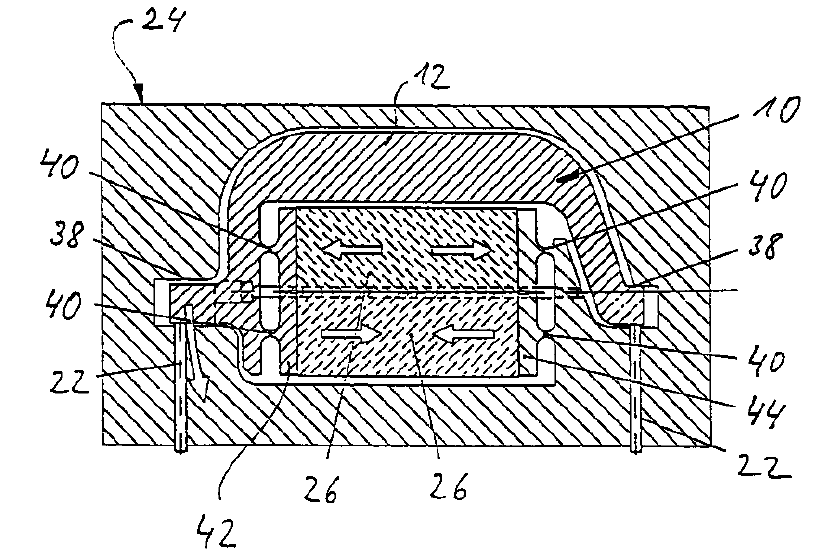 Geschichte der Piezotechnologie: Zeichnung eine Doppelstapel-Pieze aus der Patentanmeldung De 42 20 177 A1