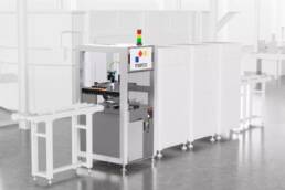 Precision dispensing system integrated in automated production line for advanced manufacturing